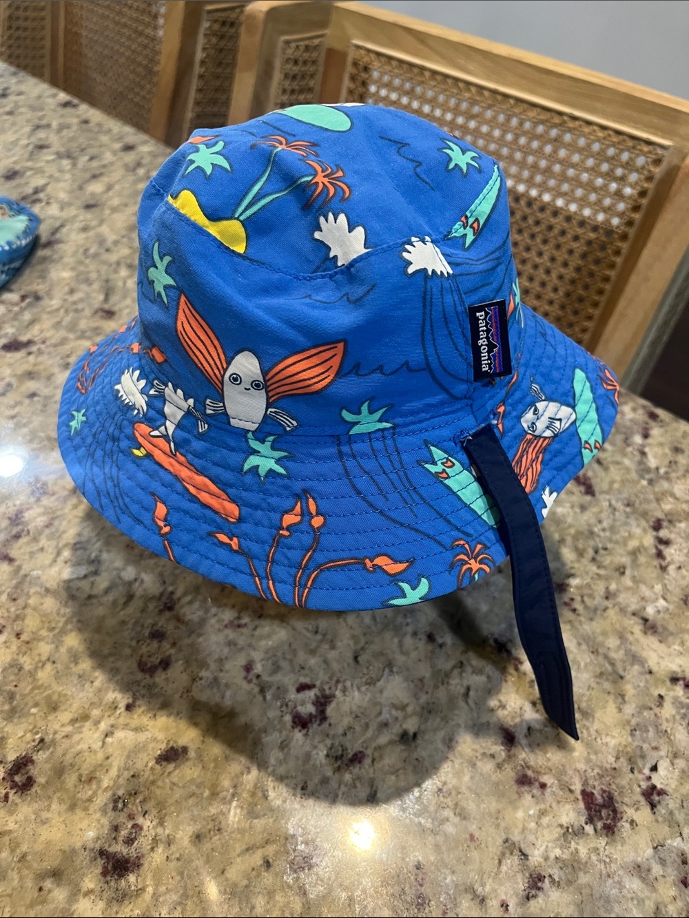 Patagonia Bright Blue Tropical Surf Print Bucket Hat
